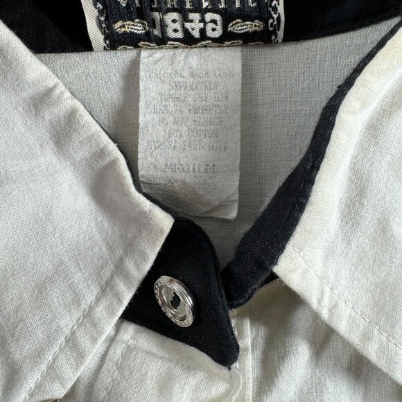 Vintage 1849 Authentic Ranchwear Size Medium Button Up Shirt Western Silver-Tip - Picture 11 of 11